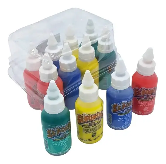 Adhesivo Color Señorita Surtido, 30g. pack de 12 unidades