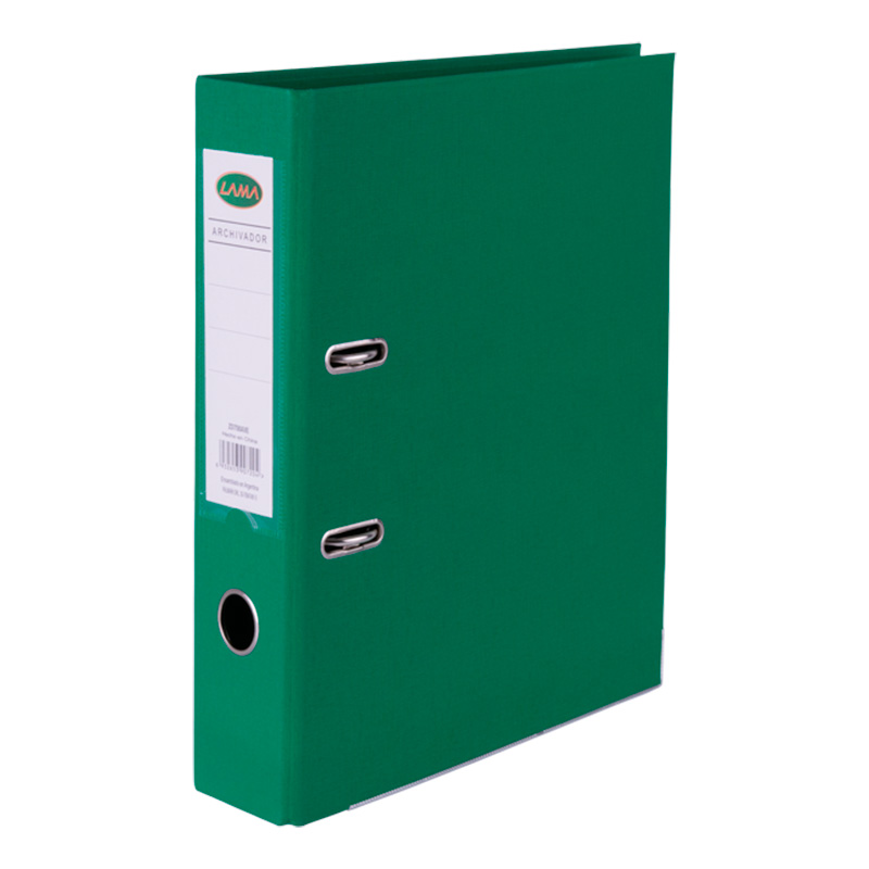 Bibliorato forrado Lama Oficio, verde, lomo de 70mm.