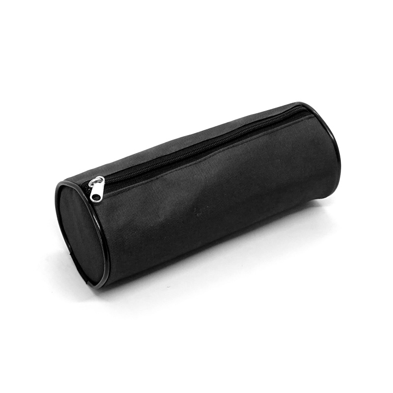 Cartuchera de tela cordura de 1 cierre tipo tubo negra