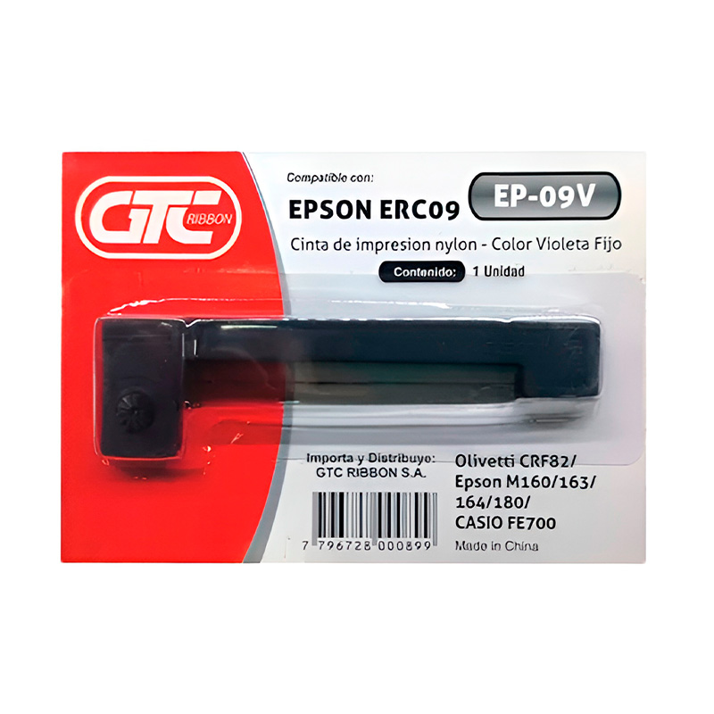 Cinta Alternativa GTC EP-09V compatible con Epson ERC09 violeta