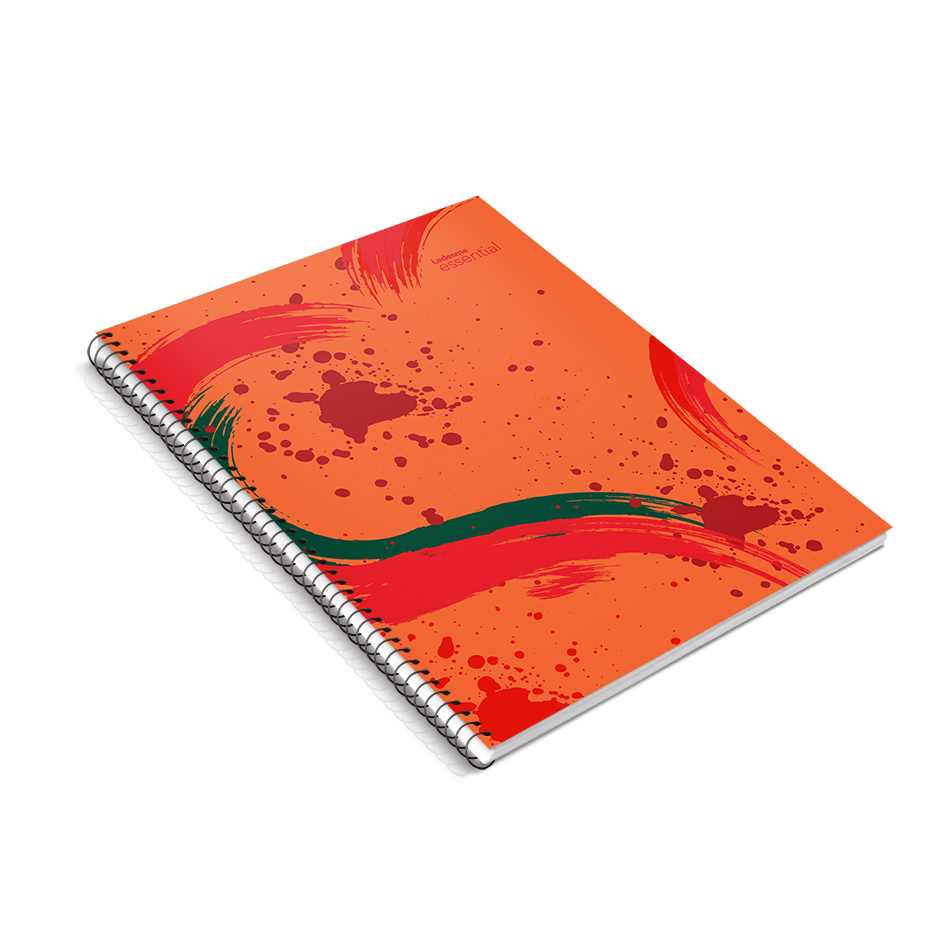 Cuaderno Essential espiralado polipropileno rojo, 22x29cm. 84 hojas rayadaas