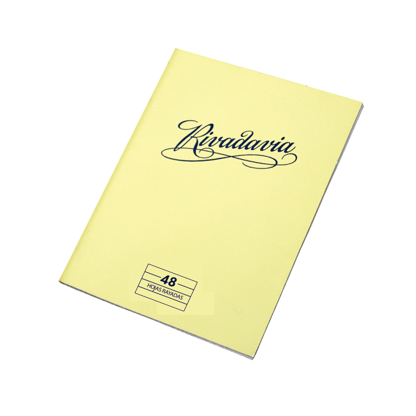 Cuaderno Rivadavia tapa flexible, 16x21cm. 48 hojas rayadas
