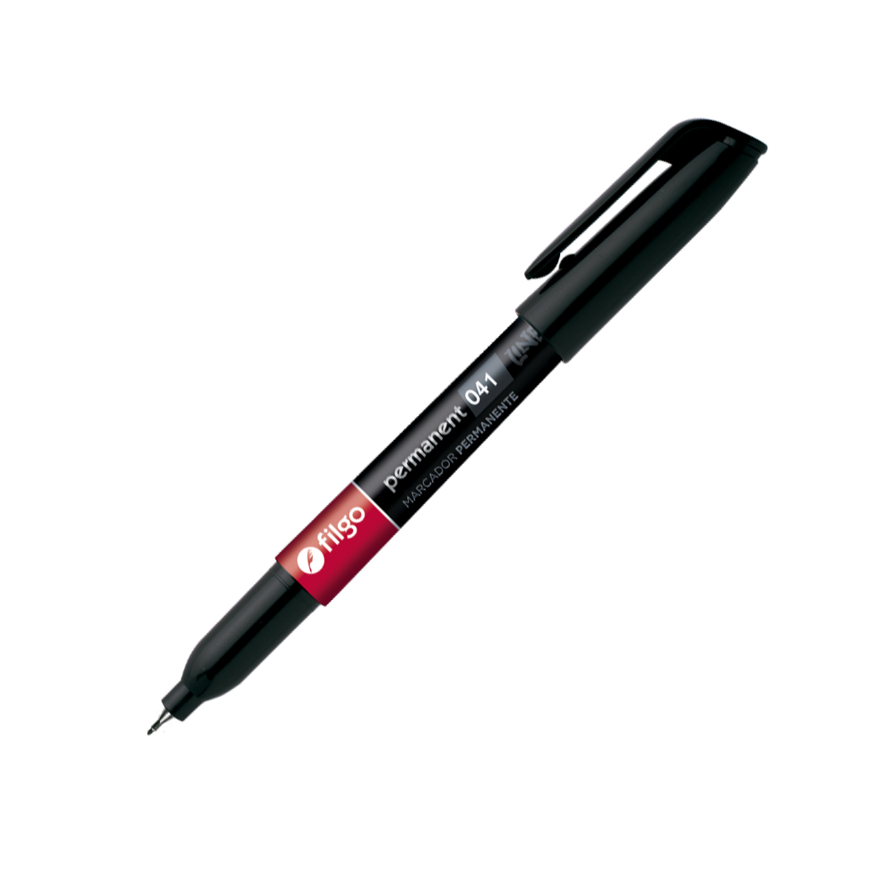 Marcador permanente de punta ultra fina 0.4mm. Filgo Permanent Marker 041 negro