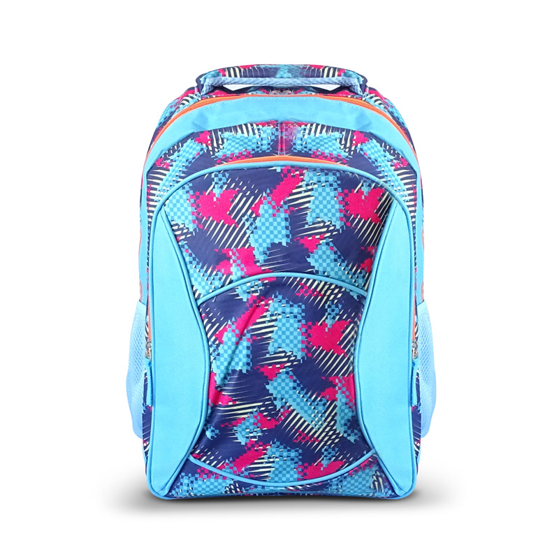 Mochila escolar RQ School 17" celeste manchas