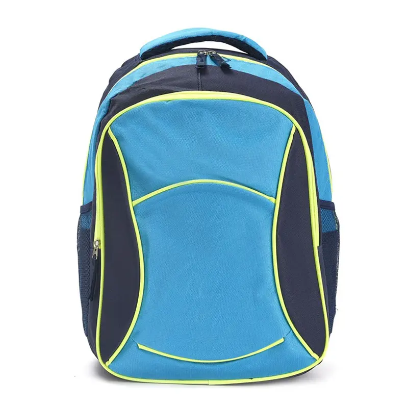 Mochila escolar RQ School lisa 17" celeste y azul