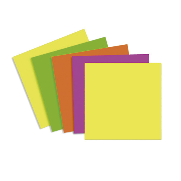 Papel glasé flúo, pack de 5 unidades