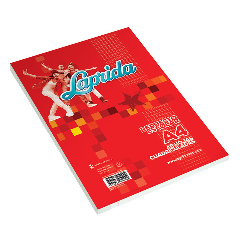 Repuesto Laprida A4, 48 hojas cuadriculadas