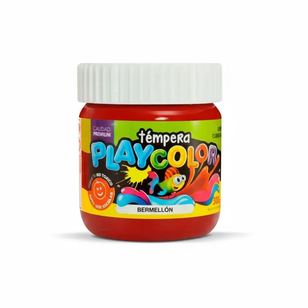 Témpera Playcolor,  250cc. Bermellón