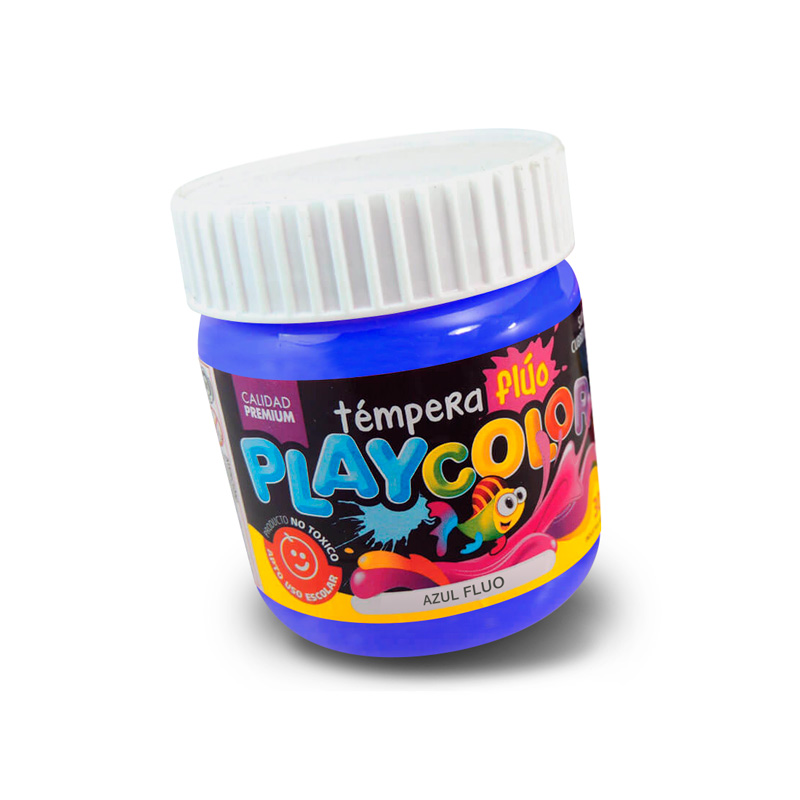Témpera Playcolor,  250cc. Fluo Azul 