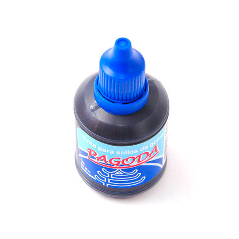 Tinta para sellos de goma Pagoda azul, 30cc.