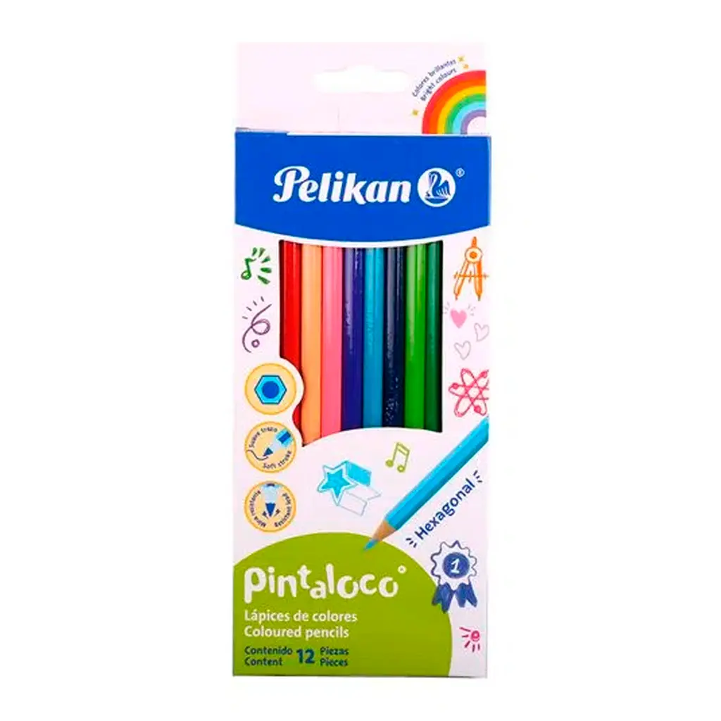 Lápices de colores Pelikan largos, de 12 colores