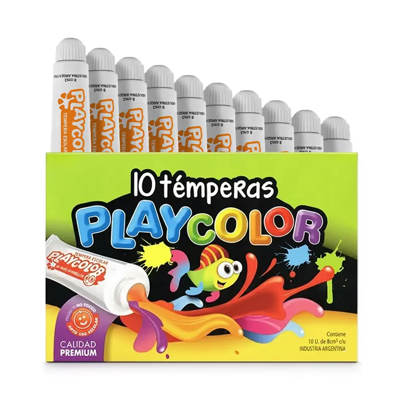 Témpera Playcolor Naranja, 8cc. caja de 10 unidades