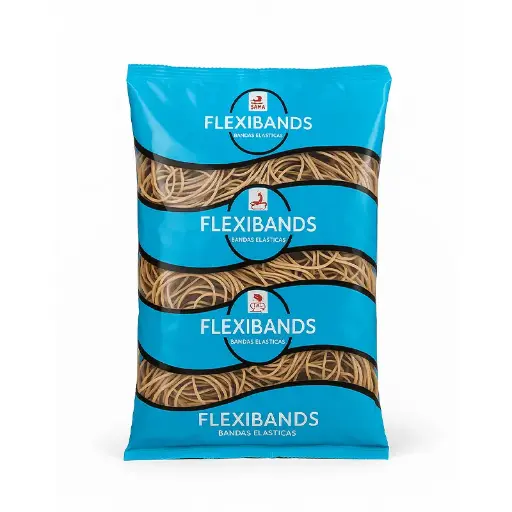 [BANDAS100G] Bandas elásticas  Flexibands de látex, 40mm. bolsa de 100g.