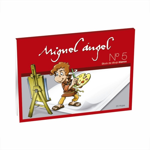 [MANGELBKBLA5] Block de dibujo Miguel Angel N°5, 20 hojas lisas blancas