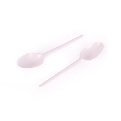 [CUCHAPLAX1000] Cuchara plástica para postre, blanca, 1000 unidades