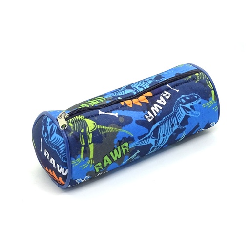 [CANOTUBBODIN] Cartuchera de tela  neopren de 1 cierre Dinosaurio tipo tubo