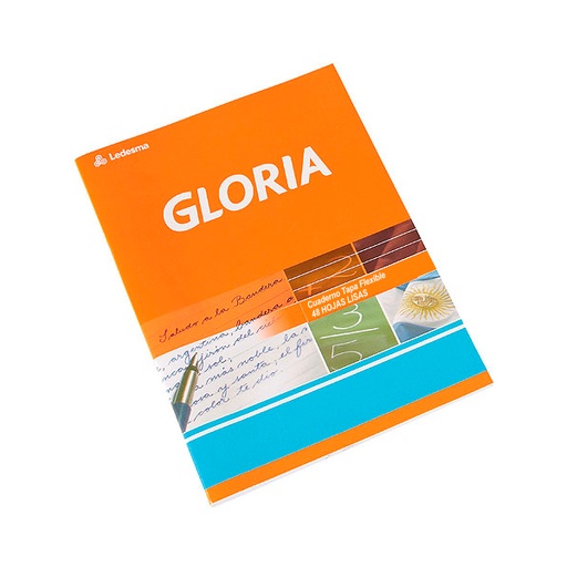 [GLORIATF48LI] Cuaderno Gloria tapa flexible, 16x21cm. 48 hojas lisas