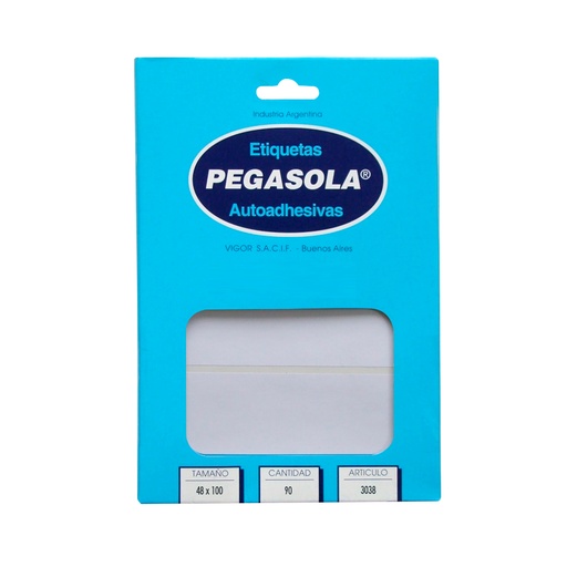 [PEGASO48X100] Etiquetas Pegasola 4.8 x 10cm. caja de 90 etiquetas