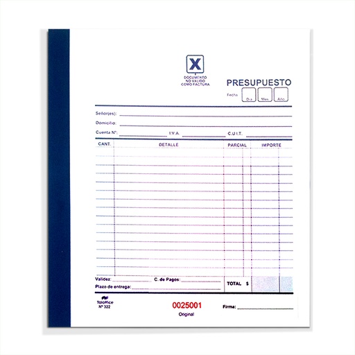 [TALOFFICE220] Talonario Neutro duplicado 220 Taloffice