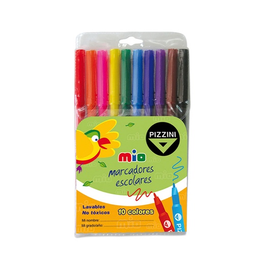 [PIZMARMIOX10] Marcador Pizzini Mio 8010, de 10 colores
