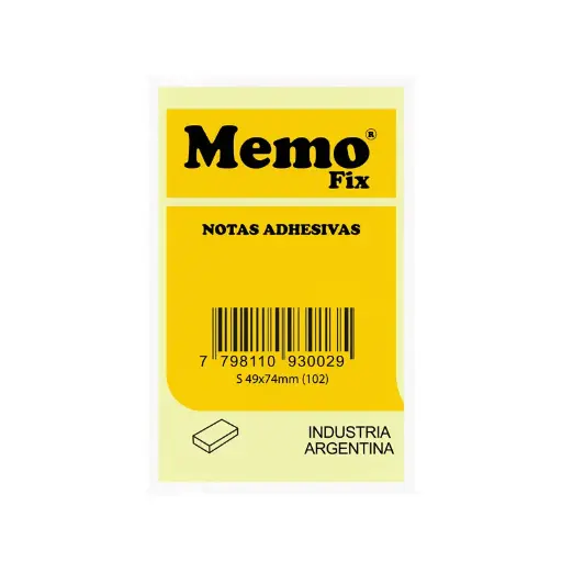 [MEMOFIXS100] Notas Autoadhesivas MemoFix, 46 x 74mm. pack de 100 hojas
