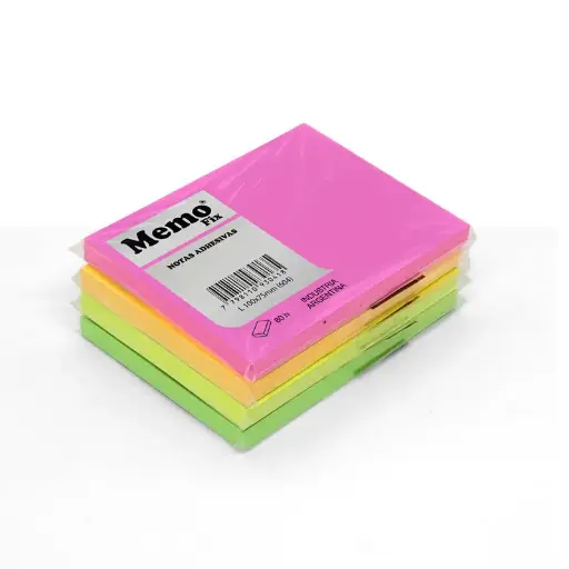 [MEMOFLU75100] Notas Autoadhesivas MemoFix Fluo, 100 x 75mm. block 80 hojas