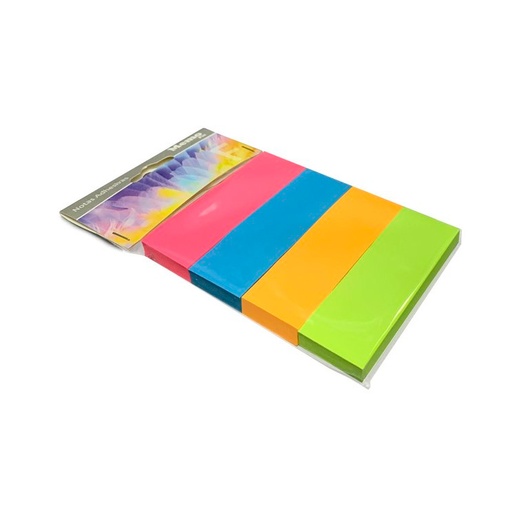 [MEMOFLUO2574] Notas Autoadhesivas flúo MemoFix, 25 x 74mm. pack de 4 blocks de 80 hojas
