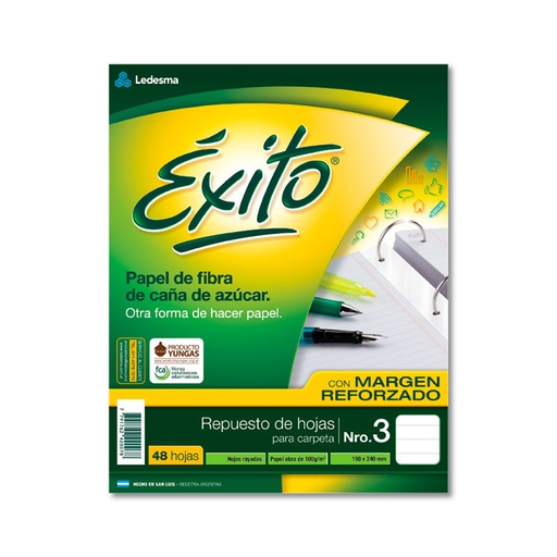 [EXITOREF48R] Repuesto Éxito Reforzado, 48 hojas rayadas