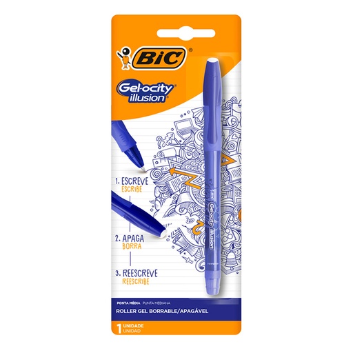 [BICROLLBORR] Roller Bic borrable Gelocity Ilussion azul (D)