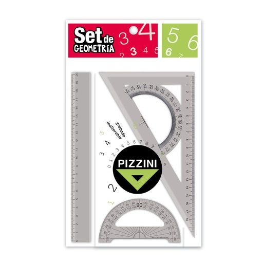 [PIZSETGE4203] Set de Geometría de 3 piezas Pizzini 4203