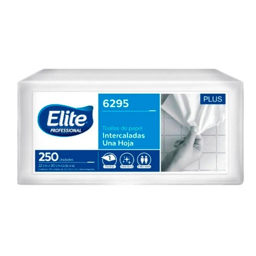 [ELITETOA6295] Toallas para manos Elite blancas, 19x20 cm, 12 packs de 250 hojas