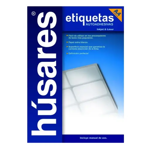 [HUSARES34180] Etiqueta imprimibles InkJet | LaserJet Húsares H34180 A4 3,56x1,69 CM 100HS 
