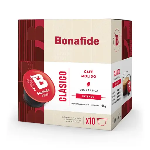 [BONAFCAPCLASDG] Cápsulas de Café Bonafide Clásico compatibles con Dolce Gusto, 10 unidades de 4,5g.