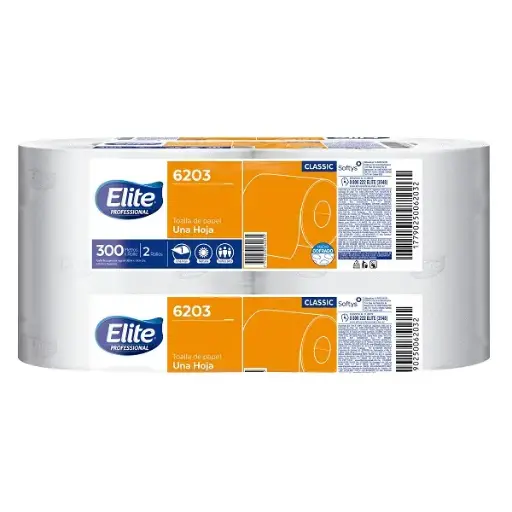 [ELITEROLLO300MTX2] Rollo de papel Elite Jumbo 300 Mts HS Pack x 2